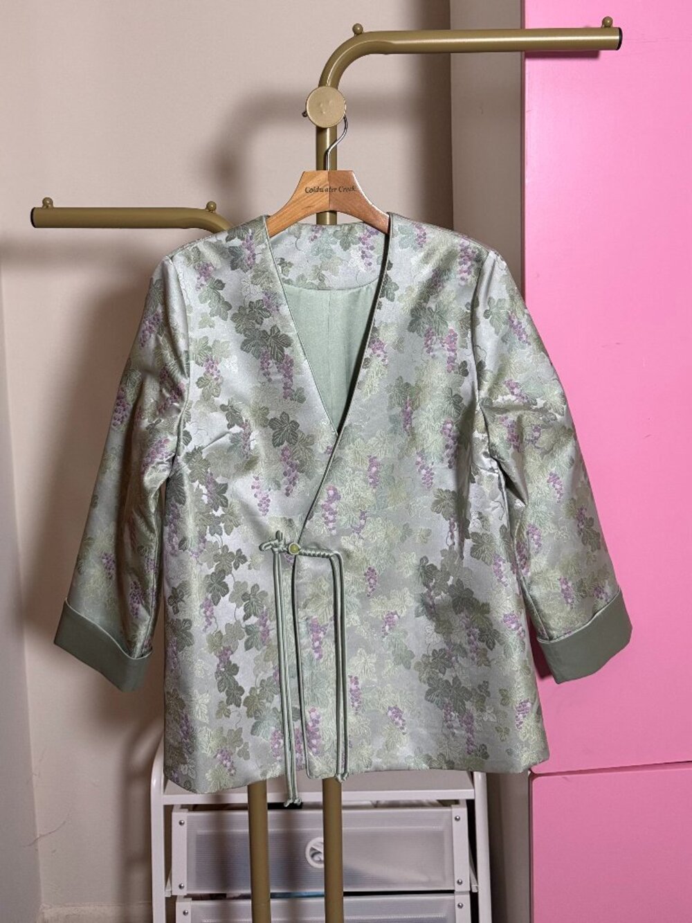 Elegant Grape Brocade Traditional Chinese Wrap Jacket